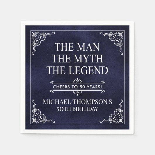 Het Man The Myth The Legend 50th Birthday Servet (Voorkant)