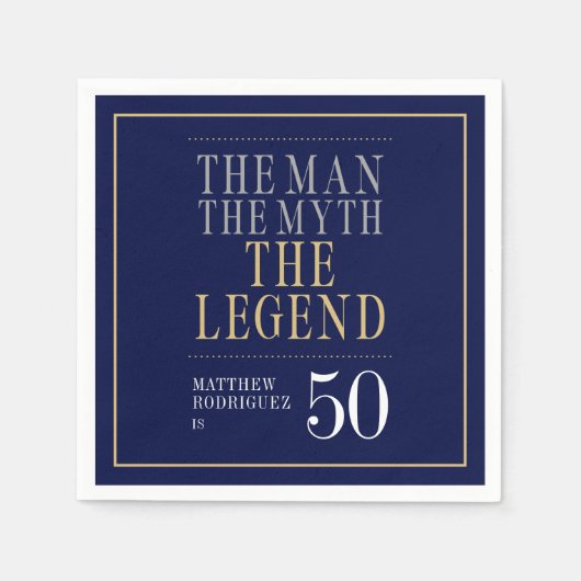 Het Man The Myth The Legend 50th Birthday Servet (Voorkant)