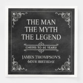Het Man The Myth The Legend 60th Birthday Black Servet (Voorkant)