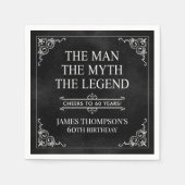 Het Man The Myth The Legend 60th Birthday Black Servet (Voorkant)