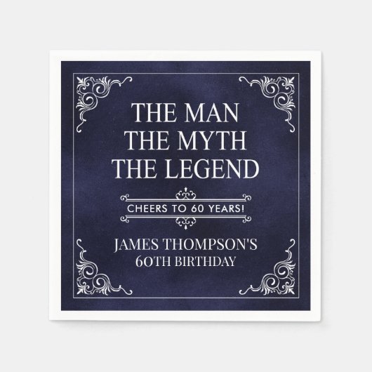 Het Man The Myth The Legend 60th Birthday Servet (Voorkant)