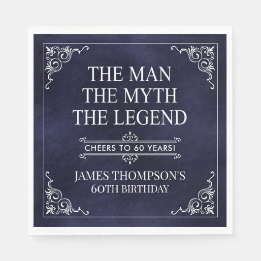 Het Man The Myth The Legend 60th Birthday Servet (Voorkant)
