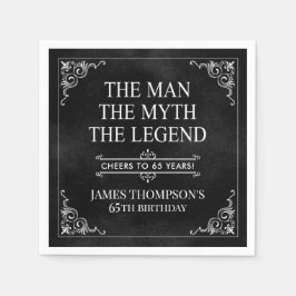 Het Man The Myth The Legend 65th Birthday Black Servet