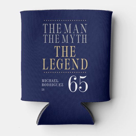 Het Man The Myth The Legend 65th Birthday Blikjeskoeler (Voorkant)