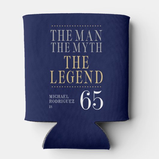 Het Man The Myth The Legend 65th Birthday Blikjeskoeler (Achterkant)