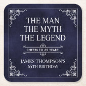 Het Man The Myth The Legend 65th Birthday Kartonnen Onderzetters (Voorkant)
