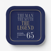 Het Man The Myth The Legend 65th Birthday Papieren Bordje (Voorkant)
