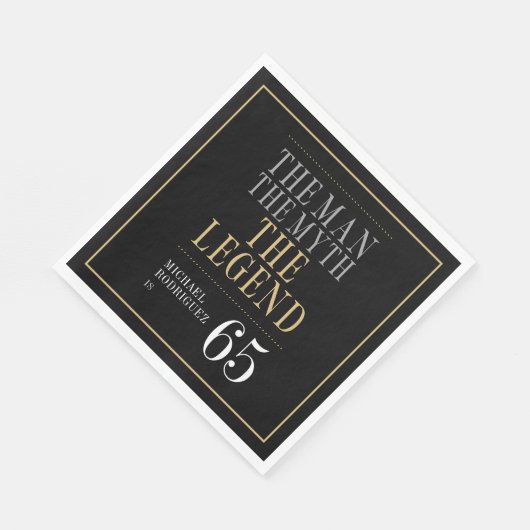 Het Man The Myth The Legend 65th Birthday Servet (Hoek)