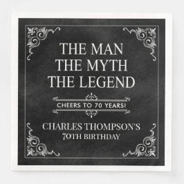 Het Man The Myth The Legend 70th Birthday Black Servet
