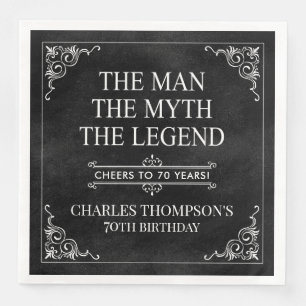 Het Man The Myth The Legend 70th Birthday Black Servet