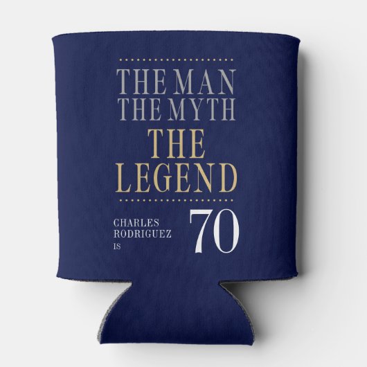 Het Man The Myth The Legend 70th Birthday Blikjeskoeler (Achterkant)