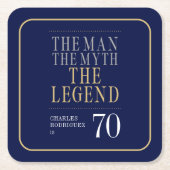 Het Man The Myth The Legend 70th Birthday Kartonnen Onderzetters (Voorkant)