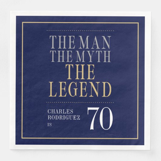 Het Man The Myth The Legend 70th Birthday Servet (Voorkant)