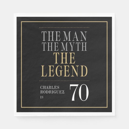Het Man The Myth The Legend 70th Birthday Servet (Voorkant)