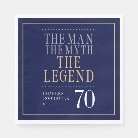 Het Man The Myth The Legend 70th Birthday Servet (Voorkant)