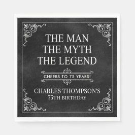 Het Man The Myth The Legend 75th Birthday Black Servet