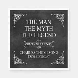 Het Man The Myth The Legend 75th Birthday Black Servet