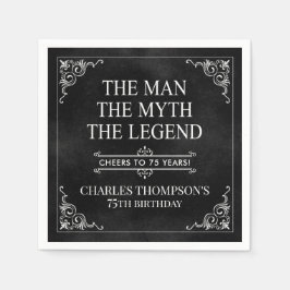 Het Man The Myth The Legend 75th Birthday Black Servet