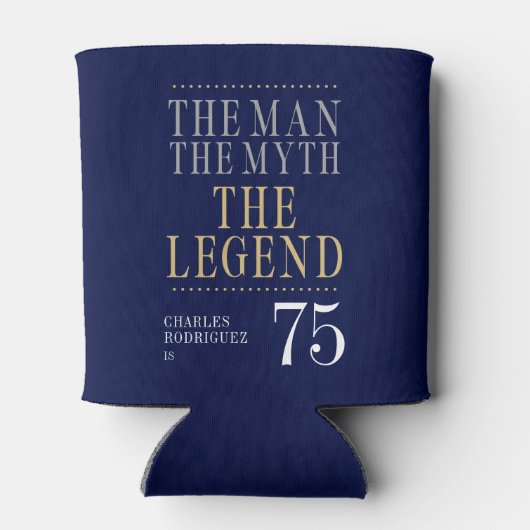Het Man The Myth The Legend 75th Birthday Blikjeskoeler (Achterkant)