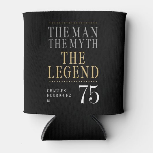 Het Man The Myth The Legend 75th Birthday Blikjeskoeler (Voorkant)