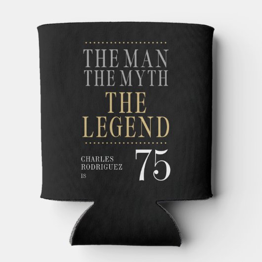 Het Man The Myth The Legend 75th Birthday Blikjeskoeler (Achterkant)