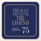 Het Man The Myth The Legend 75th Birthday Kartonnen Onderzetters (Voorkant)