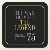 Het Man The Myth The Legend 75th Birthday Kartonnen Onderzetters (Voorkant)