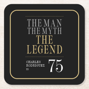 Het Man The Myth The Legend 75th Birthday Kartonnen Onderzetters