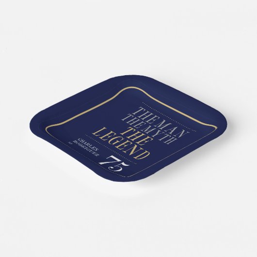 Het Man The Myth The Legend 75th Birthday Papieren Bordje (Gebogen)