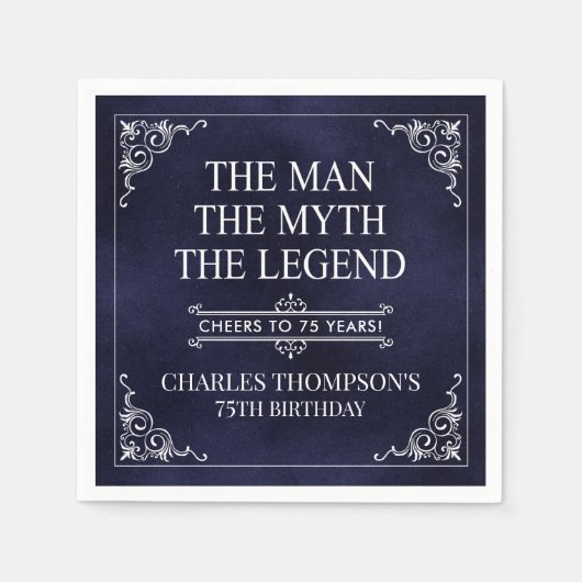 Het Man The Myth The Legend 75th Birthday Servet (Voorkant)