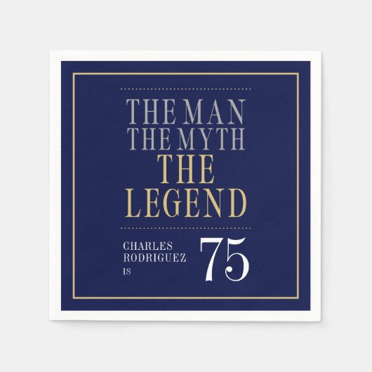 Het Man The Myth The Legend 75th Birthday Servet (Voorkant)