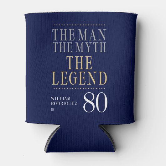 Het Man The Myth The Legend 80th Birthday Blikjeskoeler (Voorkant)