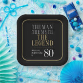 Het Man The Myth The Legend 80th Birthday Papieren Bordje (Feest)