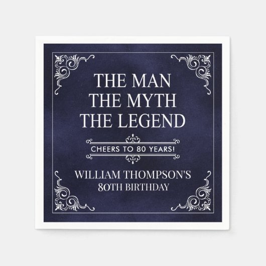 Het Man The Myth The Legend 80th Birthday Servet (Voorkant)