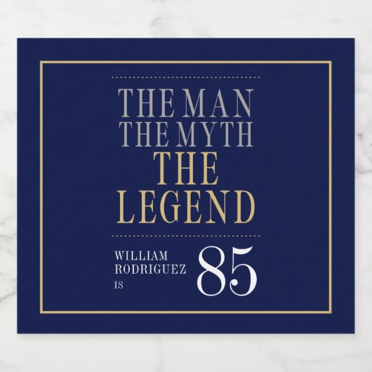 Het Man The Myth The Legend 85th Birthday Bier Etiket (Enkel label)