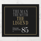 Het Man The Myth The Legend 85th Birthday Bier Etiket (Enkel label)