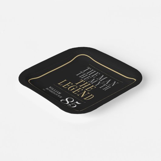 Het Man The Myth The Legend 85th Birthday Papieren Bordje (Gebogen)