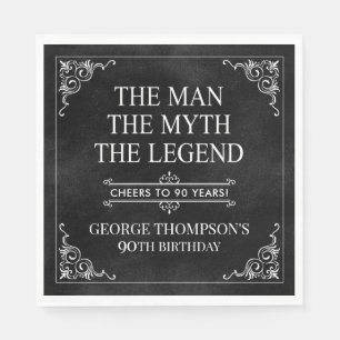 Het Man The Myth The Legend 90th Birthday Black Servet