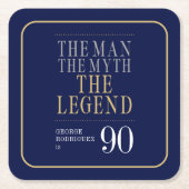 Het Man The Myth The Legend 90th Birthday Kartonnen Onderzetters (Voorkant)