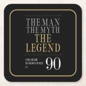 Het Man The Myth The Legend 90th Birthday Kartonnen Onderzetters (Voorkant)