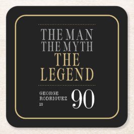 Het Man The Myth The Legend 90th Birthday Kartonnen Onderzetters