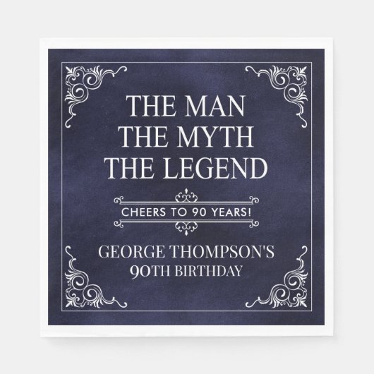 Het Man The Myth The Legend 90th Birthday Servet (Voorkant)