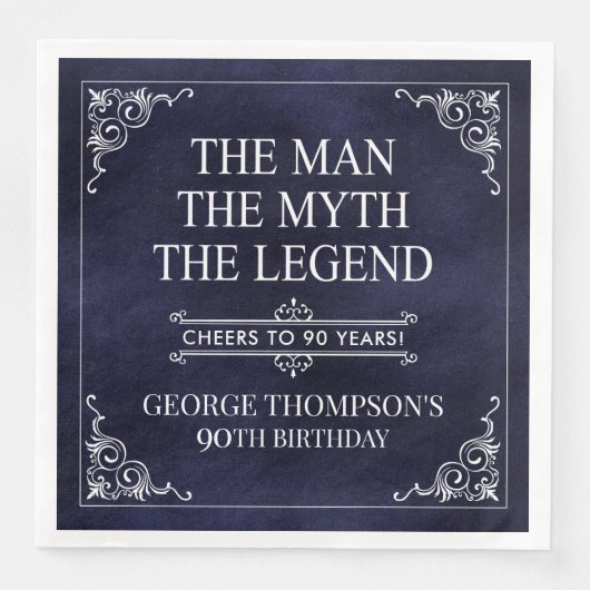 Het Man The Myth The Legend 90th Birthday Servet (Voorkant)