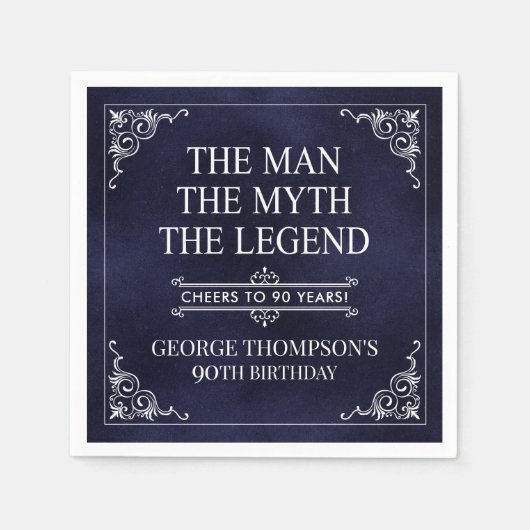 Het Man The Myth The Legend 90th Birthday Servet (Voorkant)