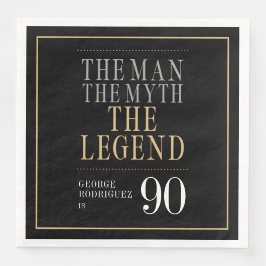 Het Man The Myth The Legend 90th Birthday Servet (Voorkant)
