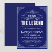 Het Man The Myth The Legend Birthday Invitation Kaart (Voorkant / Achterkant)
