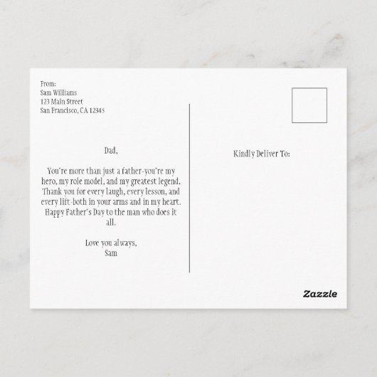 Het Man The Myth The Legend DAD Cool Vaderdag Briefkaart (Achterkant)