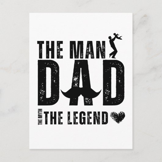 Het Man The Myth The Legend DAD Cool Vaderdag Briefkaart (Voorkant)