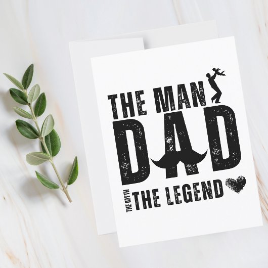 Het Man The Myth The Legend DAD Cool Vaderdag Briefkaart