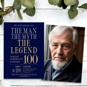 Het Man The Myth The Legend Foto 100 Verjaardag Kaart